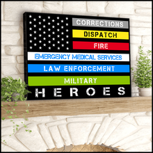 Load image into Gallery viewer, Heroes First Responder Deluxe Landscape Canvas 1.5in Frame