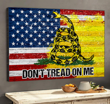 Load image into Gallery viewer, Don&#39;t Tread On Me USA Deluxe Landscape Canvas 1.5in Frame