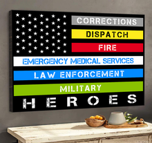 Load image into Gallery viewer, Heroes First Responder Deluxe Landscape Canvas 1.5in Frame