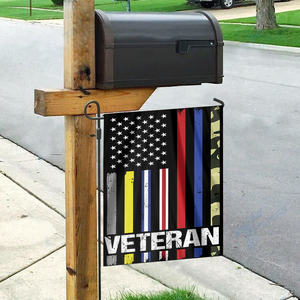 USA Veteran - First Responder Stripes House Flag
