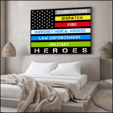 Load image into Gallery viewer, Heroes First Responder Deluxe Landscape Canvas 1.5in Frame