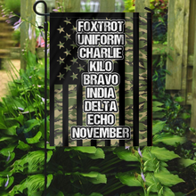 Load image into Gallery viewer, Foxtrot Uniform Charlie Kilo Phonetics House Flag