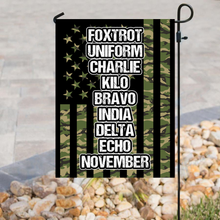Load image into Gallery viewer, Foxtrot Uniform Charlie Kilo Phonetics House Flag