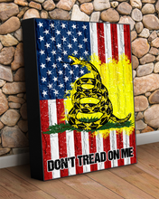 Load image into Gallery viewer, Don&#39;t Tread On Me USA Deluxe Portrait Canvas 1.5in Frame