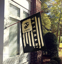 Load image into Gallery viewer, United States Marine Corps Veteran Sherpa Blanket - 50x60 + Free Matching 3x5 Single Reverse Flag