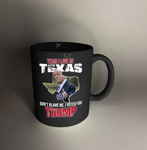 Yeah I Live in Texas 11 oz. Black Mug