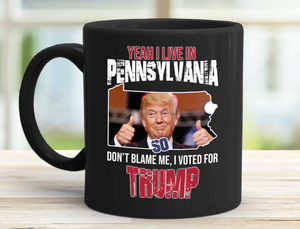 Yeah I Live in Pennsylvania 11 oz. Black Mug