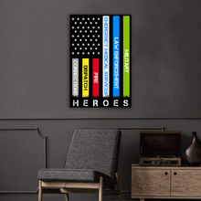 Load image into Gallery viewer, Heroes First Responder Deluxe Portrait Canvas 1.5in Frame