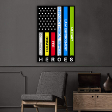 Load image into Gallery viewer, Heroes First Responder Deluxe Portrait Canvas 1.5in Frame