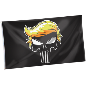 Trump Punisher Flag + Trump USA Punisher Flag + Trump Punisher Pin Bundle