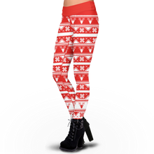 Load image into Gallery viewer, Holiday Christmas Red Snowflake Leggings