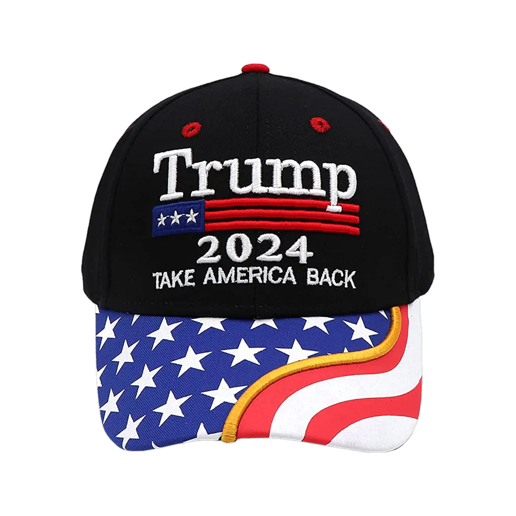 Trump 2024 Flag Bill Hat Take America Back - USA Flag Trump Hat (10 pcs)