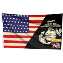 Load image into Gallery viewer, Marine Corp Flag with FREE American Pin