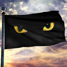 Load image into Gallery viewer, Black Cat's Yellow Eyes Halloween Flag