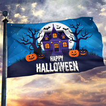 Load image into Gallery viewer, Happy Halloween Haunted House Flag