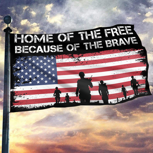 Home Of The Free Because of the Brave USA Flag