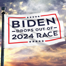 Load image into Gallery viewer, Biden Drops Out Of 2024 Race Flag (White)