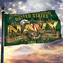Load image into Gallery viewer, Defending Freedom US Navy Flag