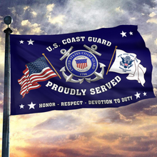 Load image into Gallery viewer, U.S. Coast Guard Proudly Served Flag