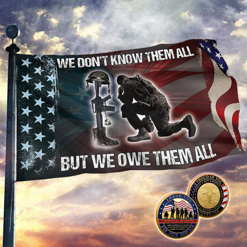 We Owe Them All Flag + Veteran Coin - Bundle