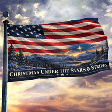 Load image into Gallery viewer, Christmas Under the Stars &amp; Stripes Flag