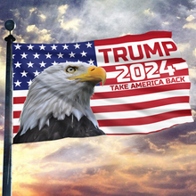 Load image into Gallery viewer, TRUMP 2024 Take America Back Eagle Flag