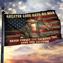 Load image into Gallery viewer, Greater Love Hath No Man Flag