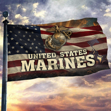 Load image into Gallery viewer, United States Marines Old USA Flag