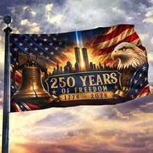 Load image into Gallery viewer, Bell and Eagle 250 Years of Freedom Flag
