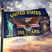 Load image into Gallery viewer, U.S. Bell Statue Eagle Flag