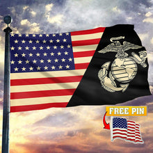 Load image into Gallery viewer, Marine Corp Flag with FREE American Pin