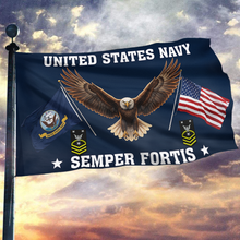 Load image into Gallery viewer, US Navy Eagle Semper Fortis - Fleet Command Master Chief Petty Officer Flag
