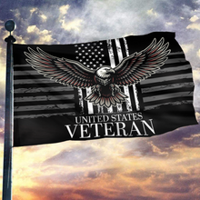 Load image into Gallery viewer, Veteran Eagle Black &amp; White Flag