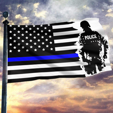 Load image into Gallery viewer, Police Pride Thin Blue Line American Flag