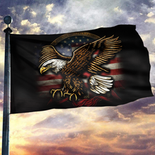 Load image into Gallery viewer, Golden Freedom Eagle Patriotic American Flag