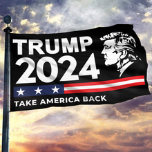 Load image into Gallery viewer, Trump 2024 Face Take America Back Flag