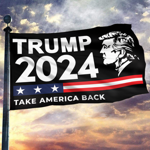 Trump 2024 Face Take America Back Flag