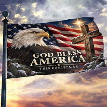 Load image into Gallery viewer, God Bless America this Christmas Flag