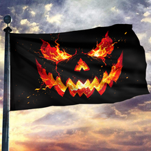 Load image into Gallery viewer, Scary Black Pumpkin Flag