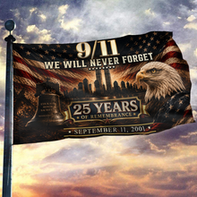 Load image into Gallery viewer, 9/11 25 Years of Remembrance Eagle Flag