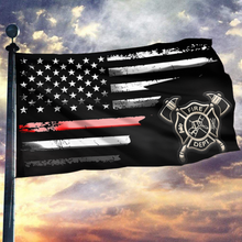 Load image into Gallery viewer, Thin Red Line Firefighter American Flag
