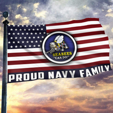 Load image into Gallery viewer, Seabees Proud Navy Family Flag
