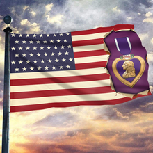Load image into Gallery viewer, USA Purple Heart Flag
