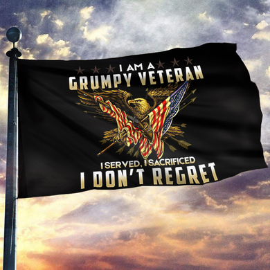 I Am A Grumpy Veteran Flag