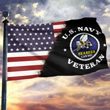 Load image into Gallery viewer, U.S. Navy Seabees Can Do Veteran Flag