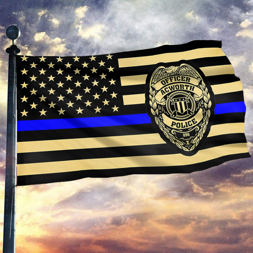 Thin Blue Line Police Flag