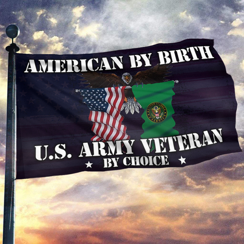 American By Birth U.S. Army Veteran Flag