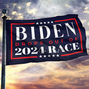 Biden Drops Out Of 2024 Race Flag (Blue)