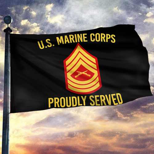 U.S. Marine Corps Proudly Served - Master Sergeant Flag
