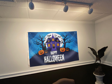 Load image into Gallery viewer, Happy Halloween Haunted House Flag